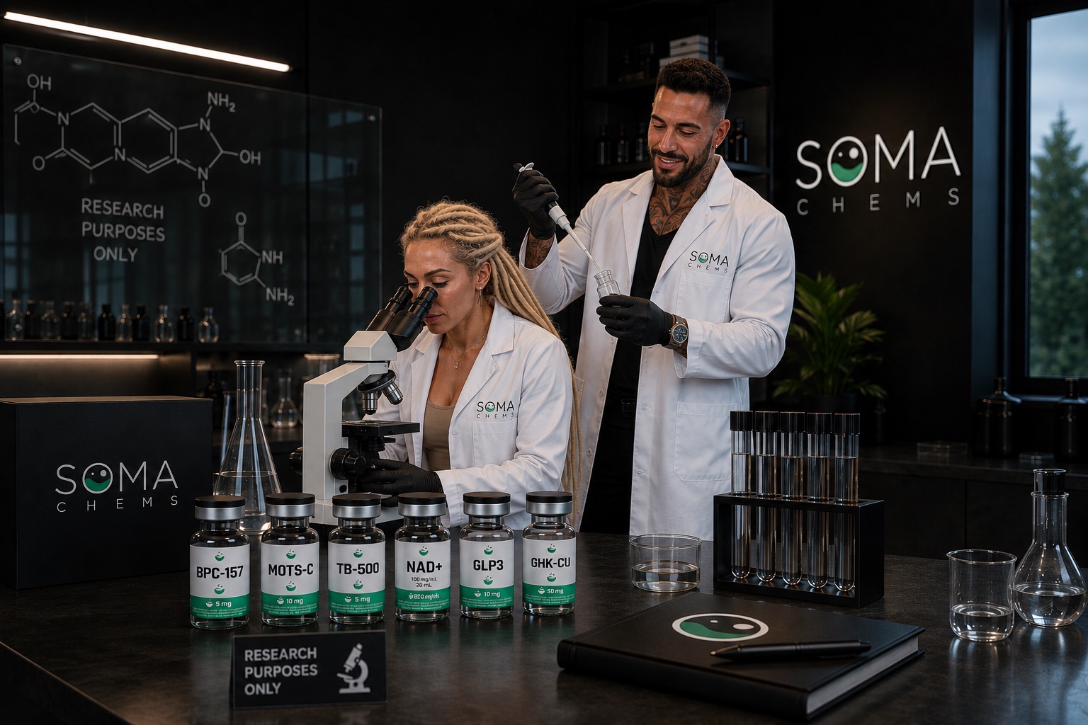 Lana and Kyle with Soma Chems products