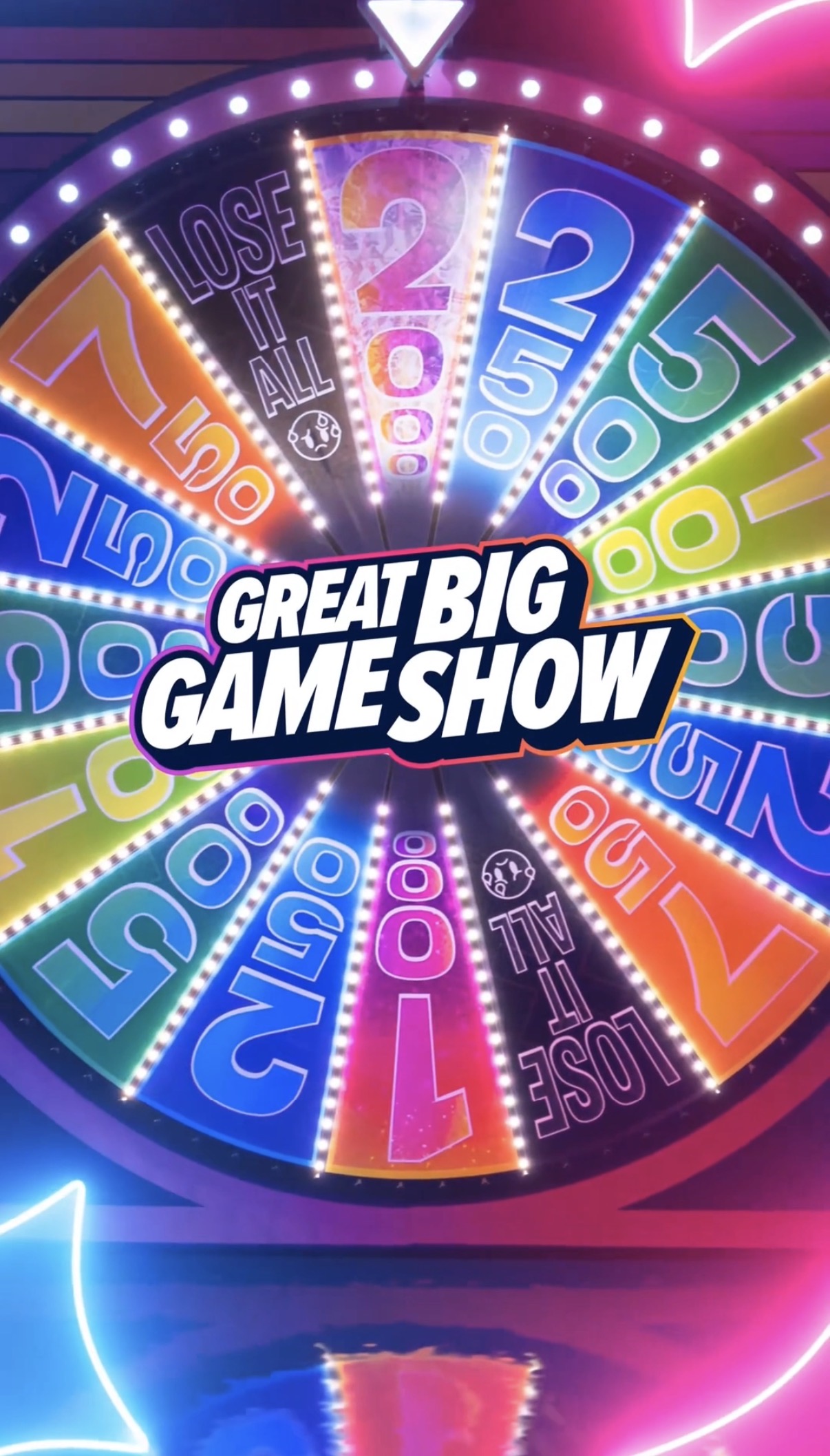 Colorful Great Big Game Show prize wheel