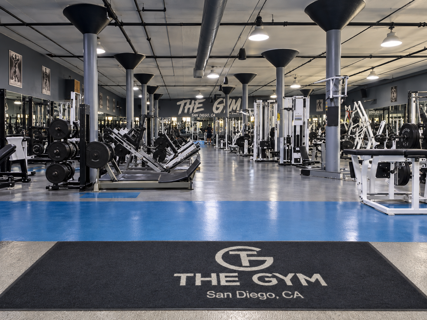 The Gym San Diego bodybuilding floor and equipment in Pacific Beach